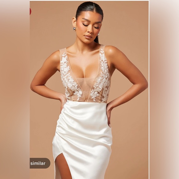 Arabella Satin Embroidered Gown - SOLD OUT ONLINE - Picture 3 of 5